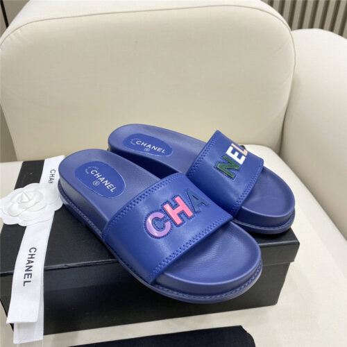 High Quality Luxury Chanel Alphabet Slippers Womens – Style 91014