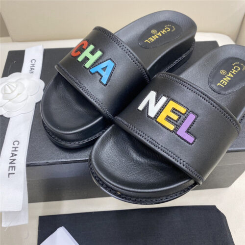 High Quality Luxury Chanel Alphabet Slippers Womens – Style 30566 product detail