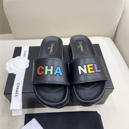 High Quality Luxury Chanel Alphabet Slippers Womens – Style 30566 product detail