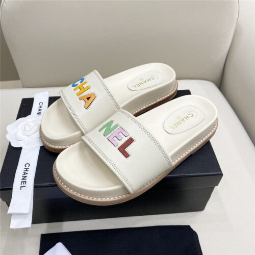 High Quality Luxury Chanel Alphabet Slippers Womens