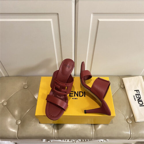 High Quality Luxury Fendi High Heel Slippers – Style 19443 product detail