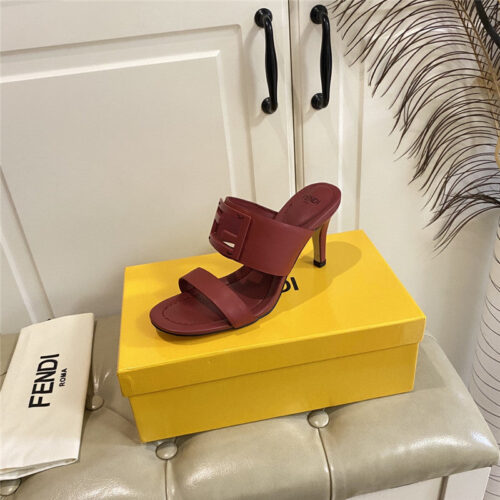 High Quality Luxury Fendi High Heel Slippers – Style 19443 product detail