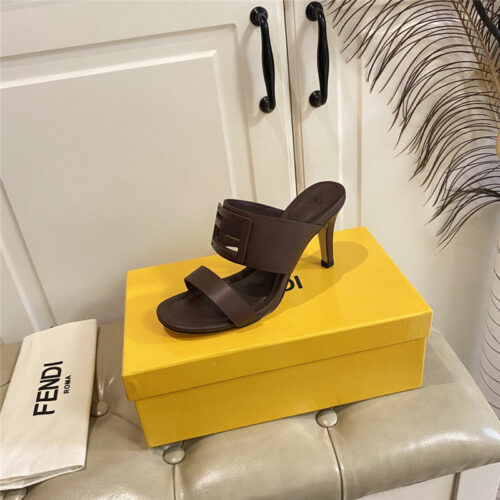 High Quality Luxury Fendi High Heel Slippers – Style 95155 product detail