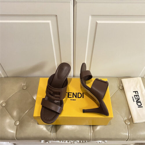 High Quality Luxury Fendi High Heel Slippers – Style 95155 product detail