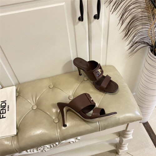 High Quality Luxury Fendi High Heel Slippers – Style 95155 product detail