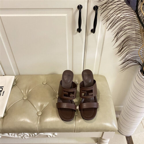 High Quality Luxury Fendi High Heel Slippers – Style 95155 product detail