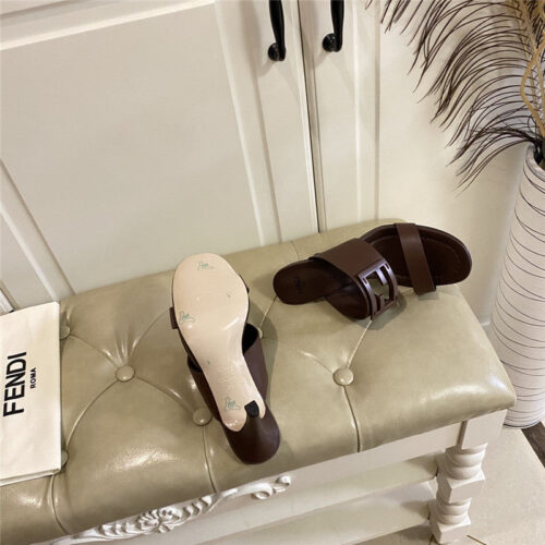 High Quality Luxury Fendi High Heel Slippers – Style 95155 product detail