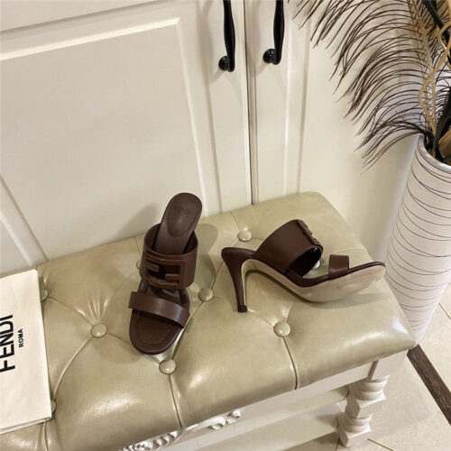 High Quality Luxury Fendi High Heel Slippers – Style 95155 product detail