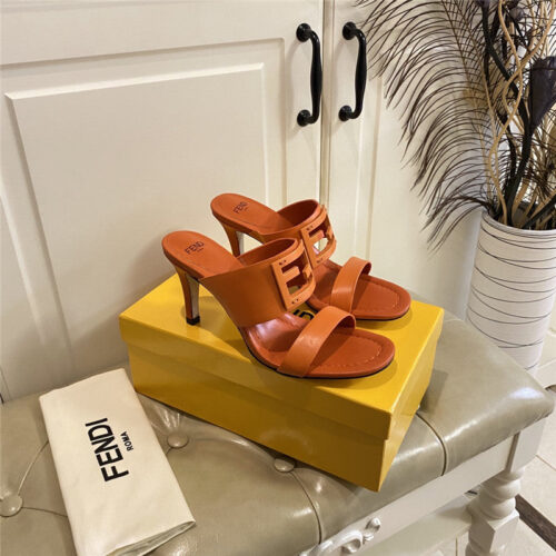 High Quality Luxury Fendi High Heel Slippers
