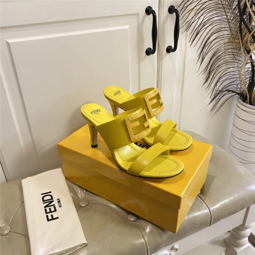 High Quality Luxury Fendi High Heel Slippers – Style 34707 alternate view