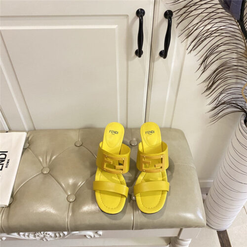 High Quality Luxury Fendi High Heel Slippers – Style 34707 product detail