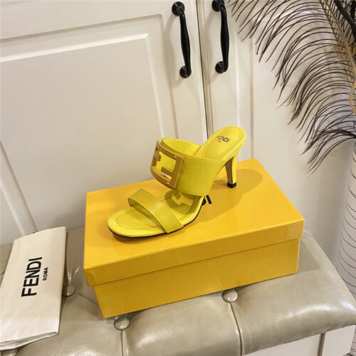 High Quality Luxury Fendi High Heel Slippers – Style 34707 product detail