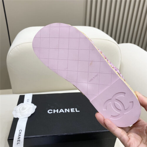 High Quality Luxury Chanel Velcro Straw Sandals – Style 62374 product detail