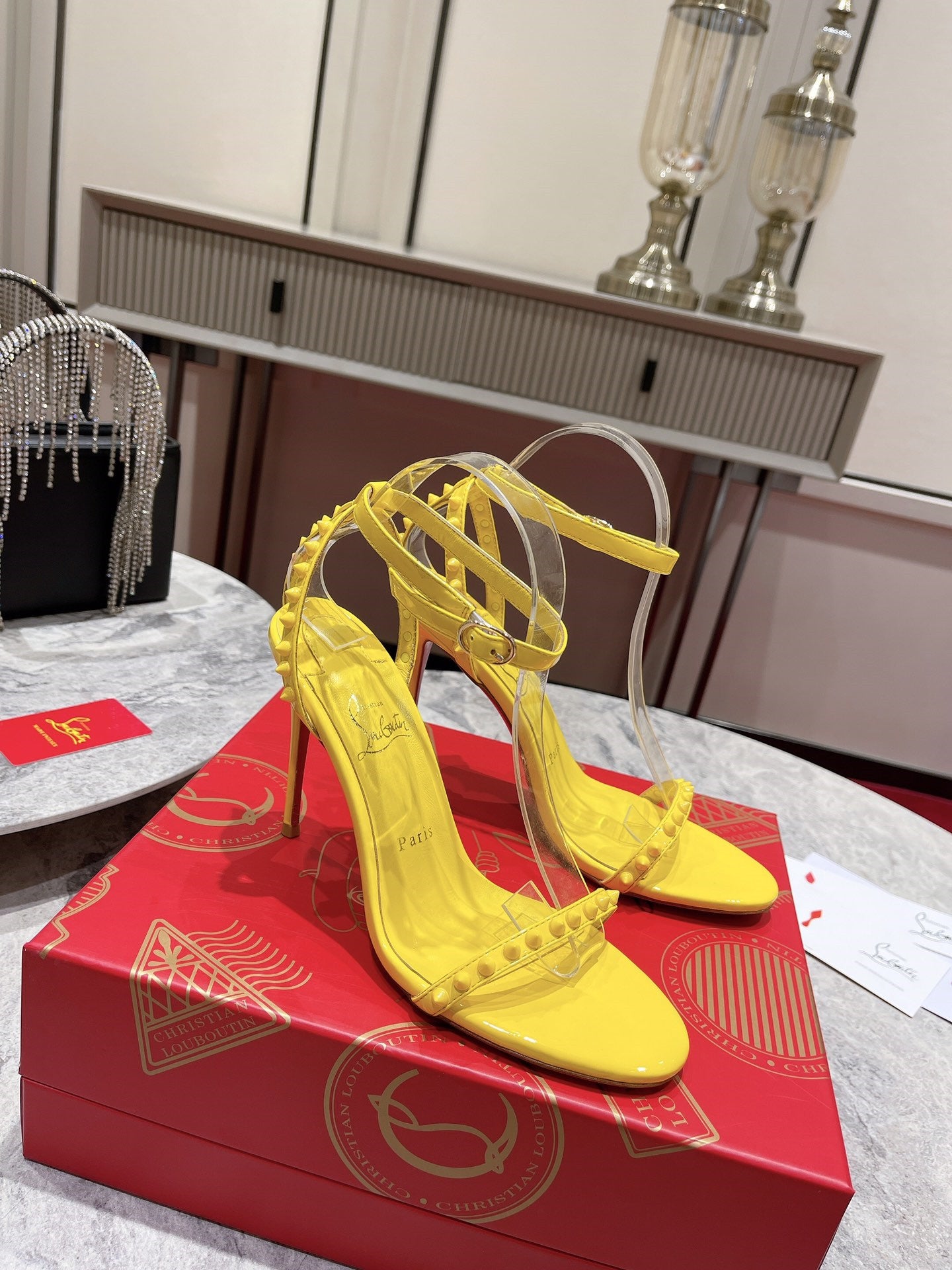 High Quality Luxury Christian Louboutin Spiked Strappy Sandals – Style 52372