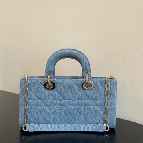 High Quality Luxury Dior Lady D-Joy Bag Denim Blue alternate view