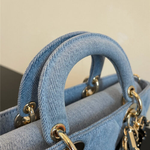 High Quality Luxury Dior Lady D-Joy Bag Denim Blue product detail