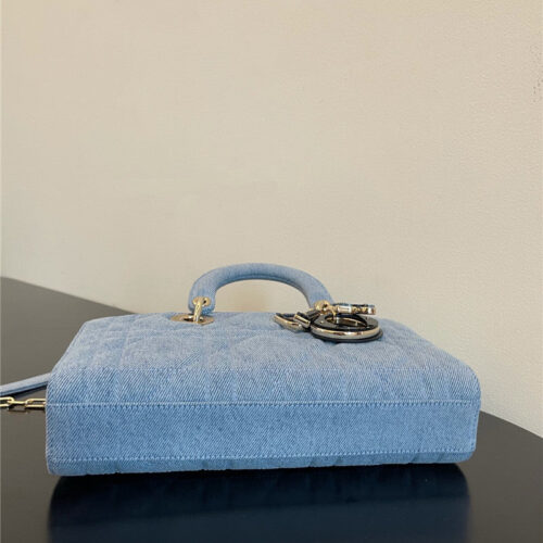 High Quality Luxury Dior Lady D-Joy Bag Denim Blue product detail