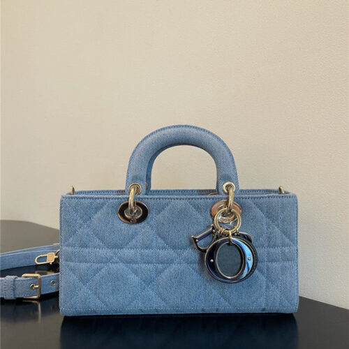 High Quality Luxury Dior Lady D-Joy Bag Denim Blue product detail