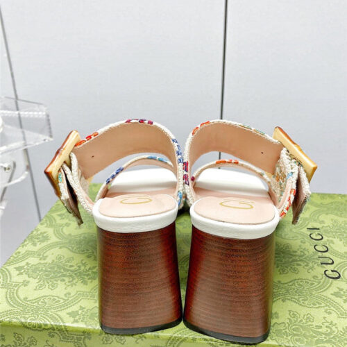 High Quality Luxury Gucci Chunky Heel Sandals – Style 93427 product detail