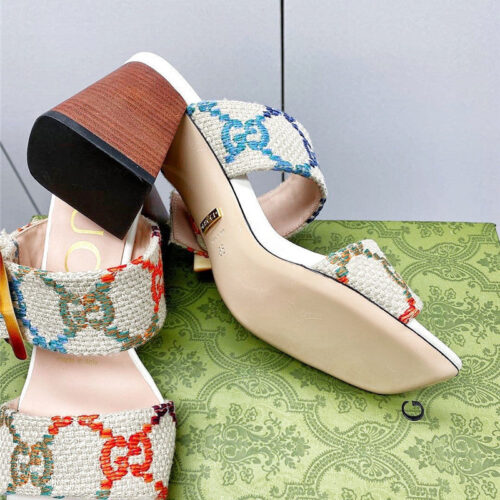 High Quality Luxury Gucci Chunky Heel Sandals – Style 93427 product detail