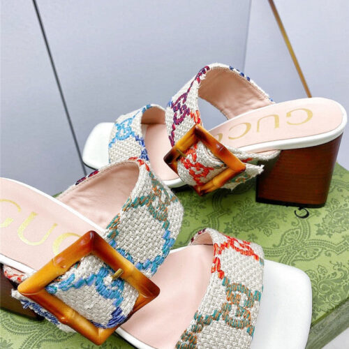 High Quality Luxury Gucci Chunky Heel Sandals – Style 93427 product detail