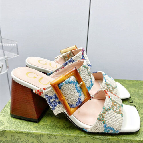 High Quality Luxury Gucci Chunky Heel Sandals – Style 93427