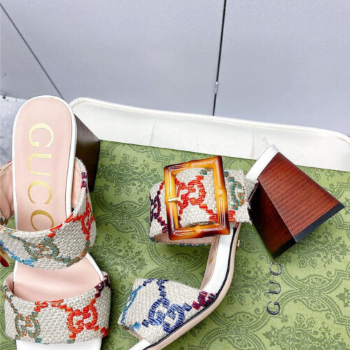 High Quality Luxury Gucci Chunky Heel Sandals – Style 93427 product detail