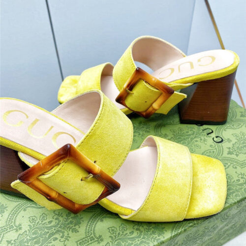 High Quality Luxury Gucci Chunky Heel Sandals – Style 24499 product detail