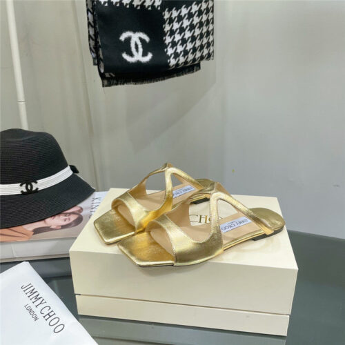 High Quality Luxury Jimmy Choo Pearl Flat Slippers – Style 94359