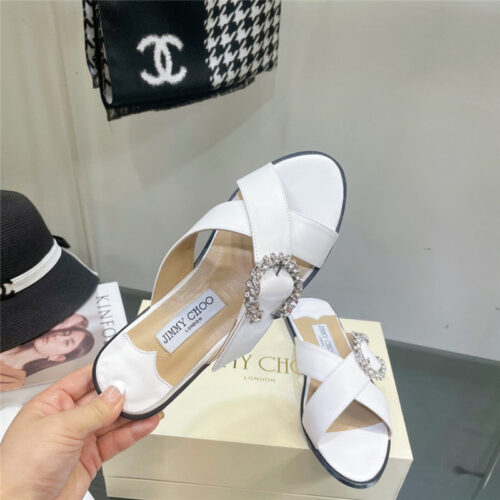 High Quality Luxury Jimmy Choo Pearl Flat Slippers – Style 75159 product detail