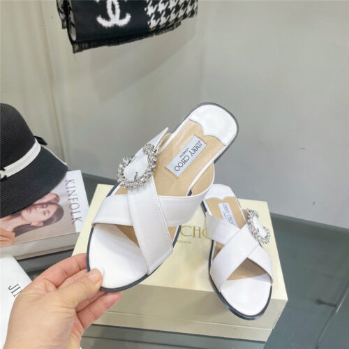 High Quality Luxury Jimmy Choo Pearl Flat Slippers – Style 75159 alternate view