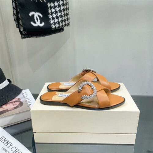 High Quality Luxury Jimmy Choo Pearl Flat Slippers – Style 78551