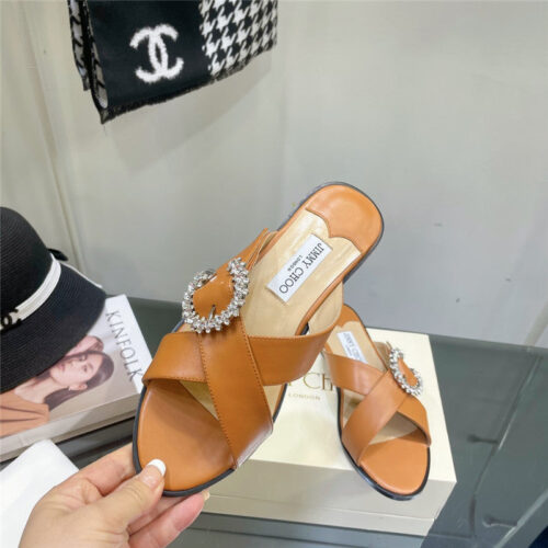 High Quality Luxury Jimmy Choo Pearl Flat Slippers – Style 78551 product detail