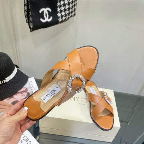 High Quality Luxury Jimmy Choo Pearl Flat Slippers – Style 78551 product detail