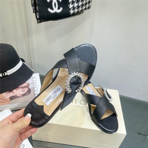 High Quality Luxury Jimmy Choo Pearl Flat Slippers – Style 50871 product detail