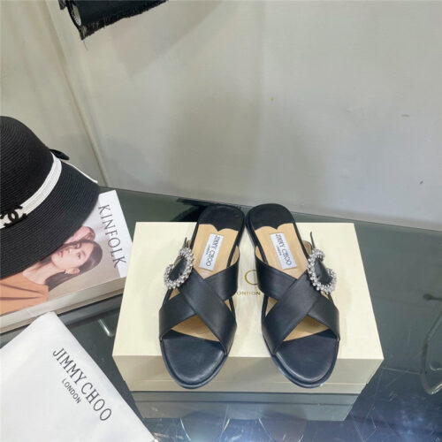 High Quality Luxury Jimmy Choo Pearl Flat Slippers – Style 50871 product detail
