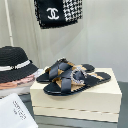 High Quality Luxury Jimmy Choo Pearl Flat Slippers – Style 50871 product detail
