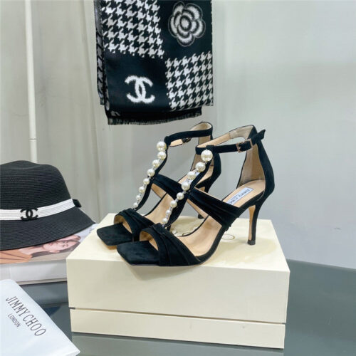 High Quality Luxury Jimmy Choo Pearl Heel Sandals – Style 82487 alternate view