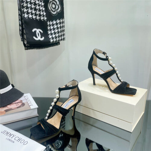 High Quality Luxury Jimmy Choo Pearl Heel Sandals – Style 82487 product detail