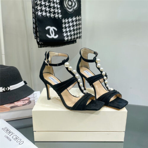 High Quality Luxury Jimmy Choo Pearl Heel Sandals – Style 82487