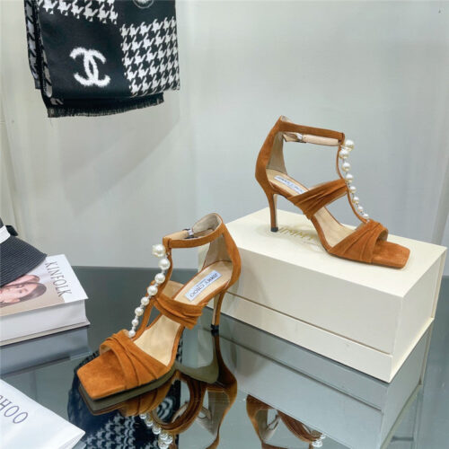 High Quality Luxury Jimmy Choo Pearl Heel Sandals product detail