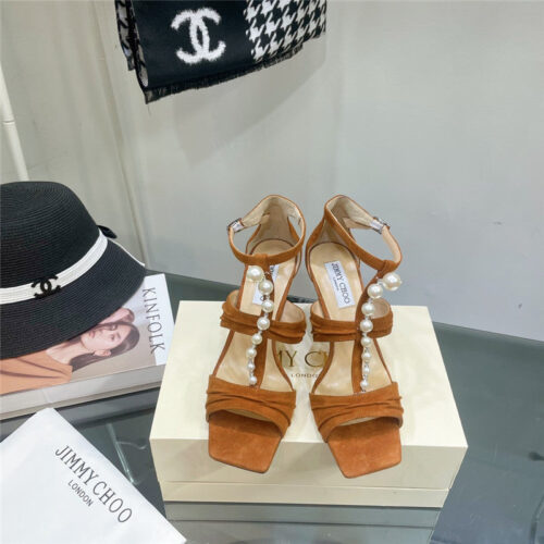 High Quality Luxury Jimmy Choo Pearl Heel Sandals product detail