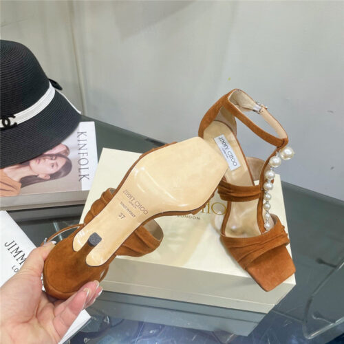 High Quality Luxury Jimmy Choo Pearl Heel Sandals product detail