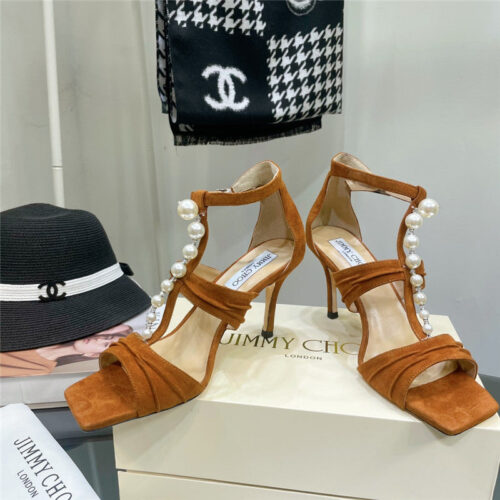 High Quality Luxury Jimmy Choo Pearl Heel Sandals product detail
