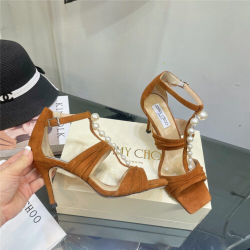 High Quality Luxury Jimmy Choo Pearl Heel Sandals product detail