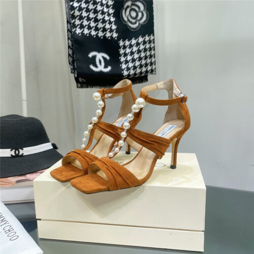 High Quality Luxury Jimmy Choo Pearl Heel Sandals
