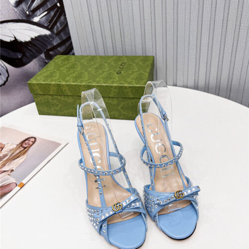 High Quality Luxury Gucci Logo High Heel Sandals – Style 58931 alternate view