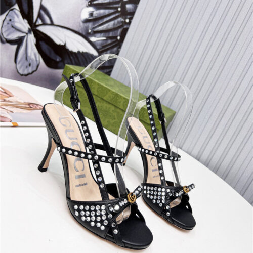 High Quality Luxury Gucci Logo High Heel Sandals