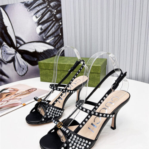 High Quality Luxury Gucci Logo High Heel Sandals alternate view