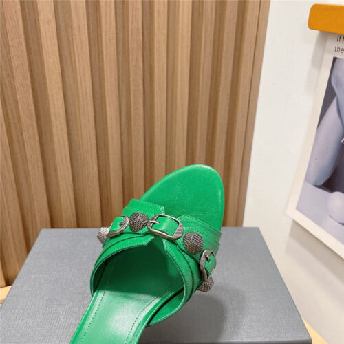 High Quality Luxury Balenciaga Buttoned High Heel Slippers product detail